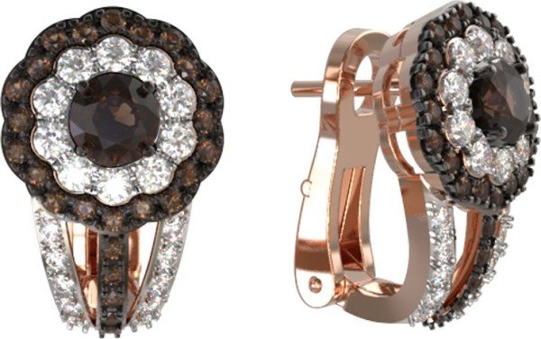 Серьги из золота 585 пробы c бриллиантами