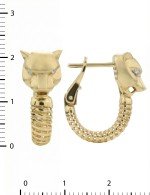 Серьги из лимонного золота 585 пробы c бриллиантами
