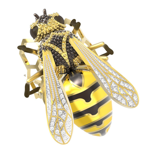 Кольцо из лимонного золота c эмалью и бриллиантами