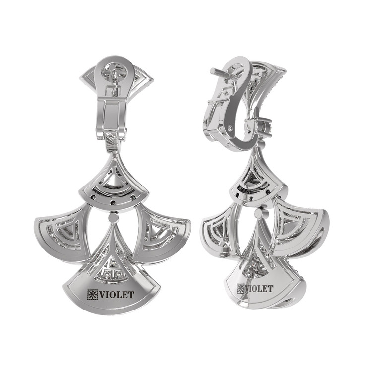 Серьги из белого золота c бриллиантами