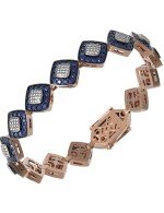 Браслет из золота 585 пробы c бриллиантами и сапфиром