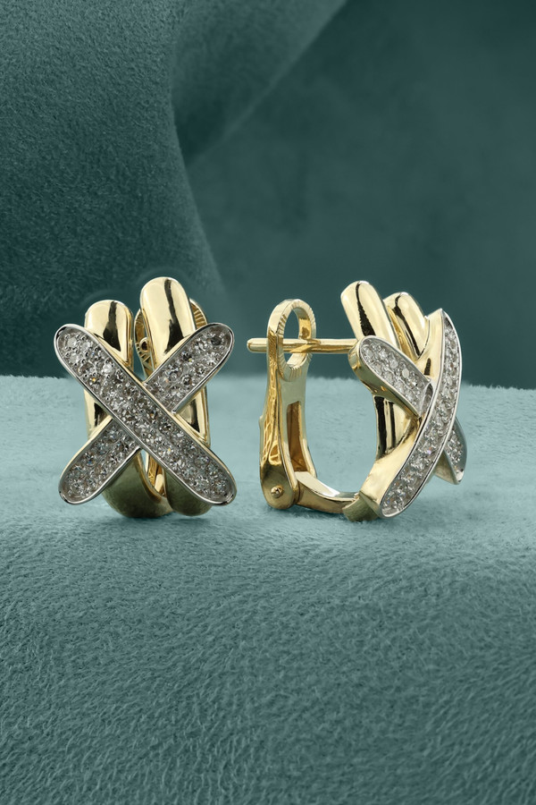 Серьги из лимонного золота c бриллиантами