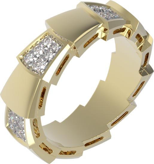 Кольцо из лимонного золота c бриллиантами