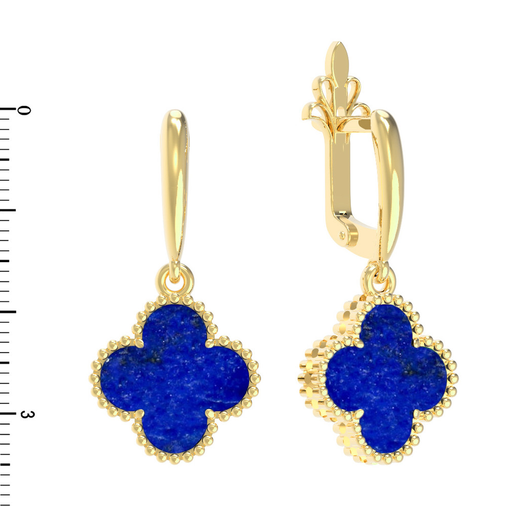 Серьги из лимонного золота c лазуритом