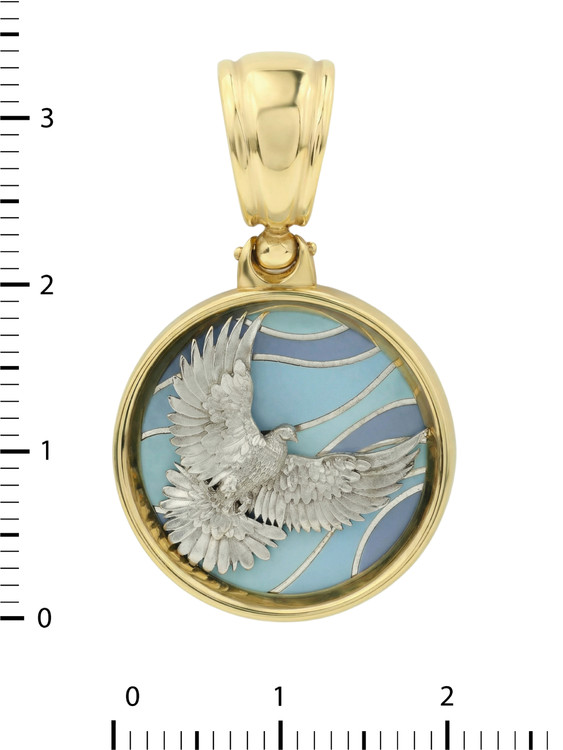 Подвеска из лимонного золота c эмалью