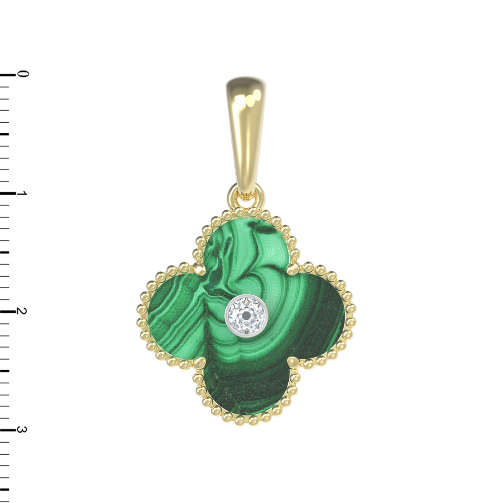 Подвеска из лимонного золота c бриллиантами и малахитом