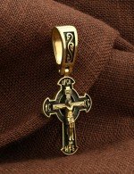 Крест из лимонного золота 585 пробы
