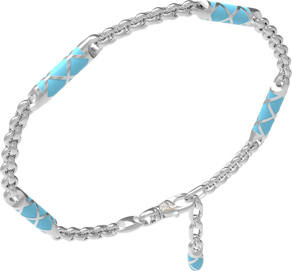 Браслет из белого золота c эмалью