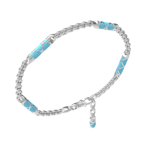 Браслет из белого золота c эмалью