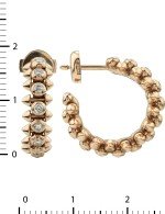 Серьги из розового золота 585 пробы c бриллиантами