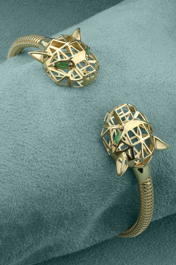 Браслет из лимонного золота 585 пробы c изумрудом