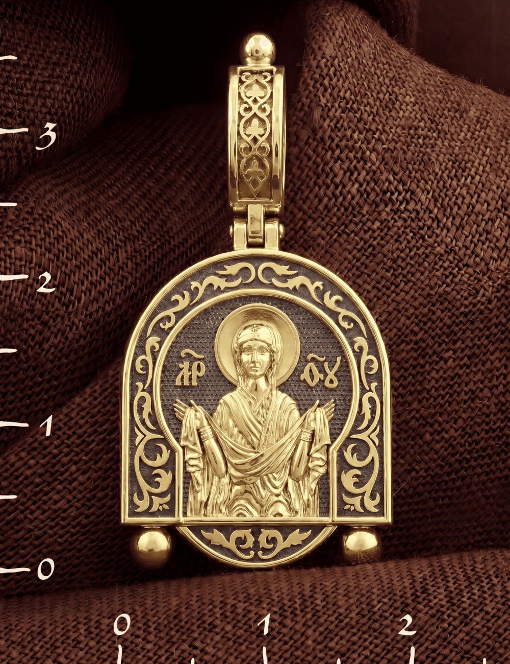 Образок из лимонного золота 585 пробы