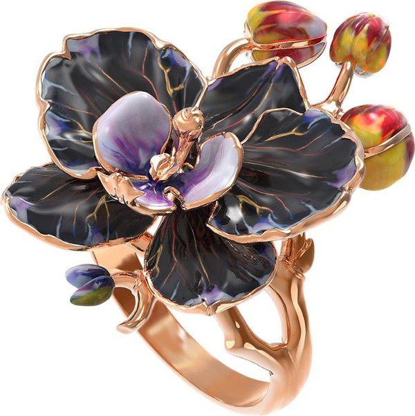 Кольцо из золота c эмалью