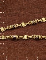 Цепь из лимонного золота 585 пробы c лазуритом