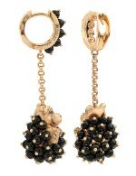 Серьги из золота 585 пробы c эмалью и ониксом