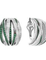 Серьги из белого золота 585 пробы c фианитом