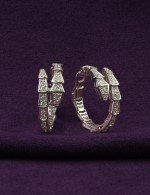Серьги из белого золота 585 пробы c бриллиантами