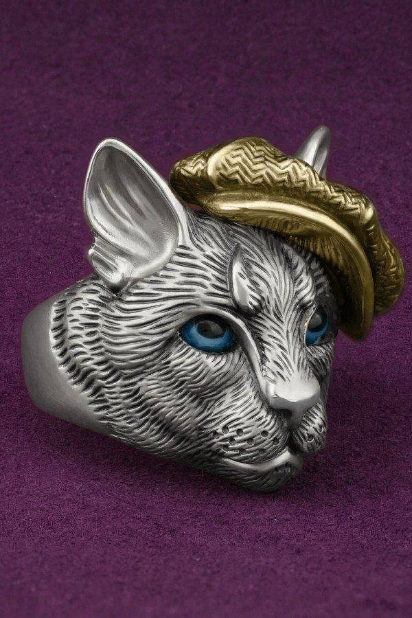 Кольцо из белого золота 585 пробы c эмалью