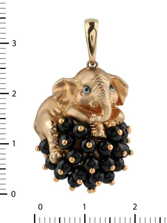 Подвеска из золота c эмалью и ониксом