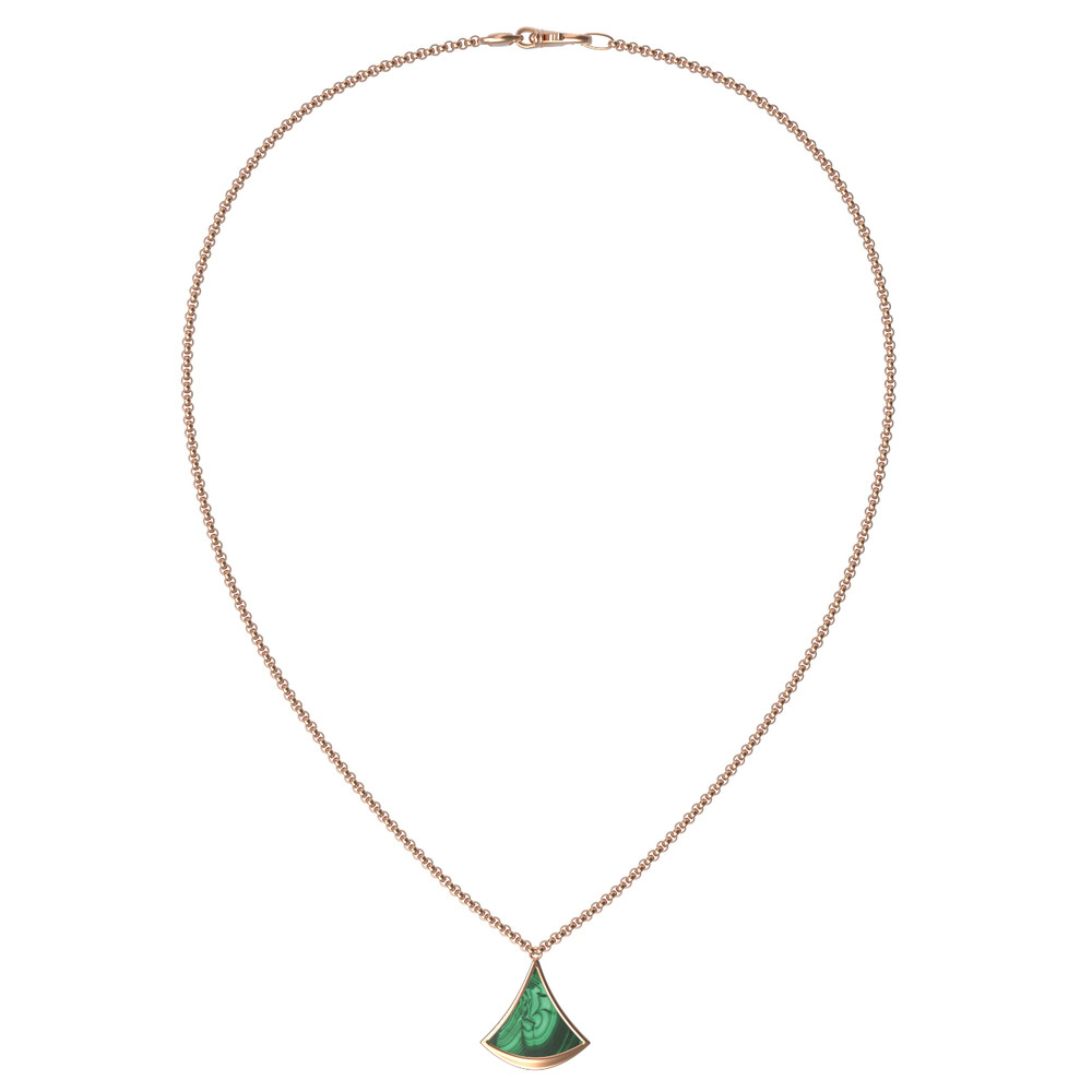 Колье из золота c малахитом