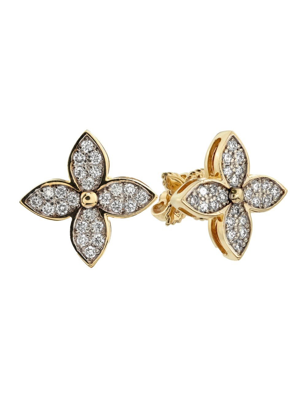 Серьги из золота 585 пробы c бриллиантами