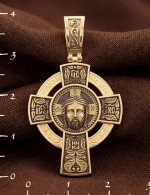 Крест из лимонного золота 585 пробы