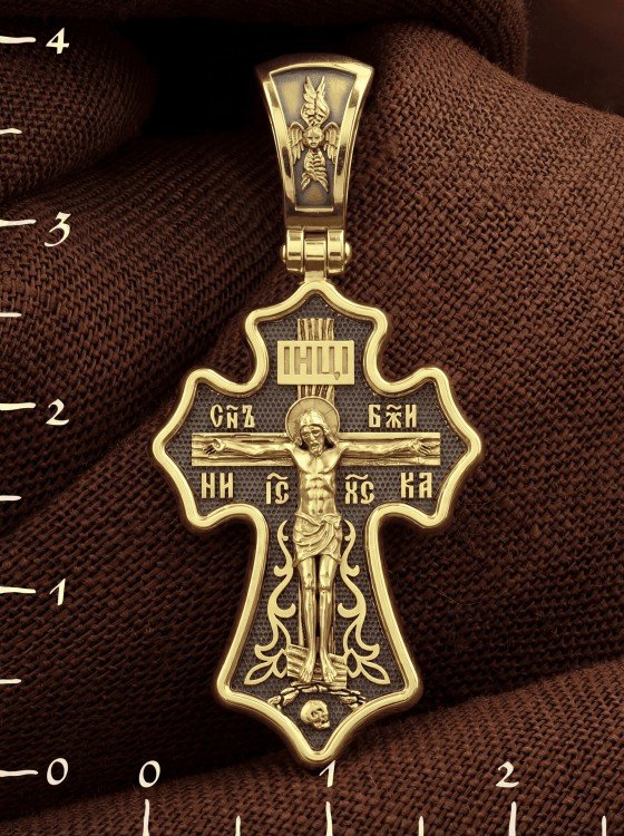 Крест из лимонного золота