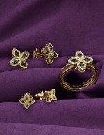 Серьги из лимонного золота 585 пробы c бриллиантами