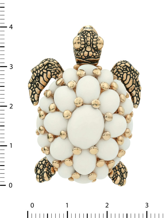 Брошь из золота c эмалью и бивнем мамонта