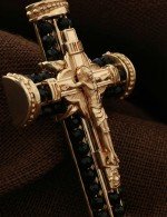 Крест из золота 585 пробы c ониксом