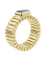 Кольцо из лимонного золота c лазуритом