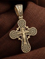Крест из лимонного золота 585 пробы