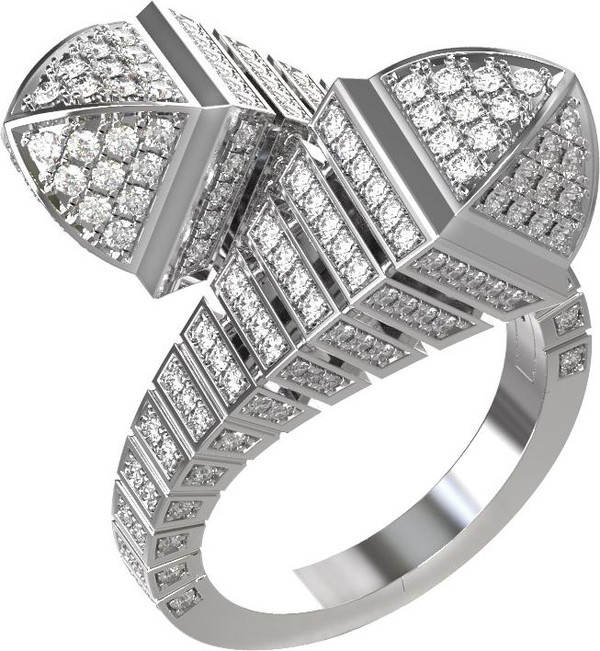 Кольцо из белого золота c бриллиантами