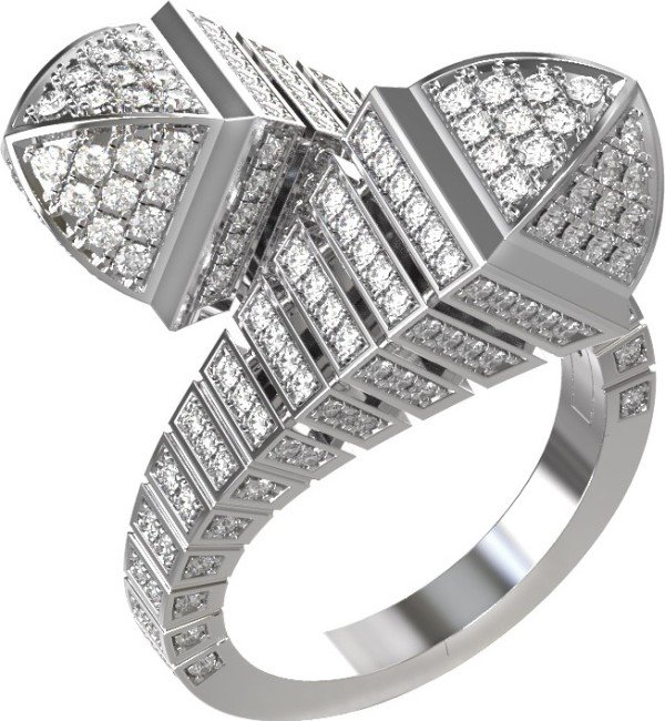 Кольцо из белого золота c бриллиантами