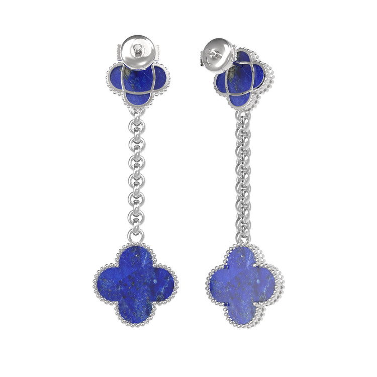 Серьги из белого золота c лазуритом