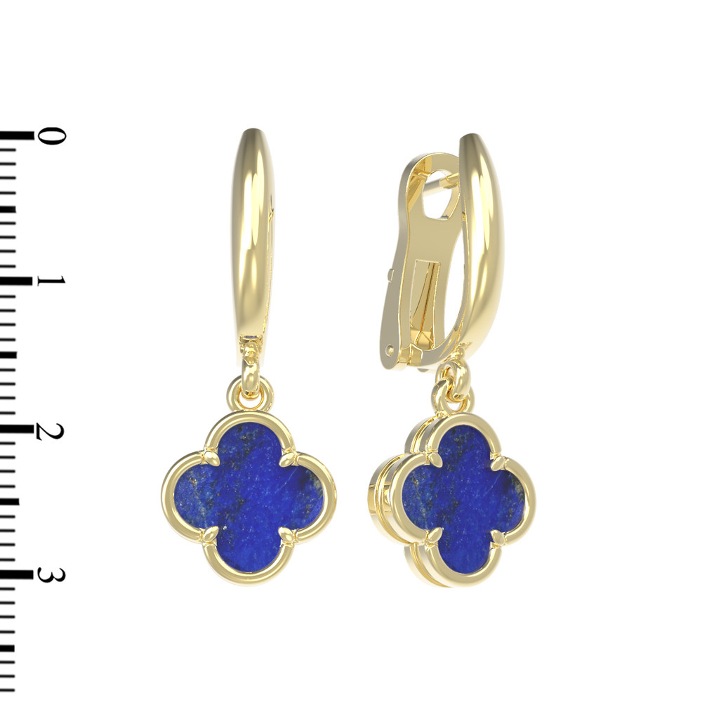 Серьги из лимонного золота c лазуритом