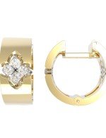 Серьги из лимонного золота 585 пробы c бриллиантами