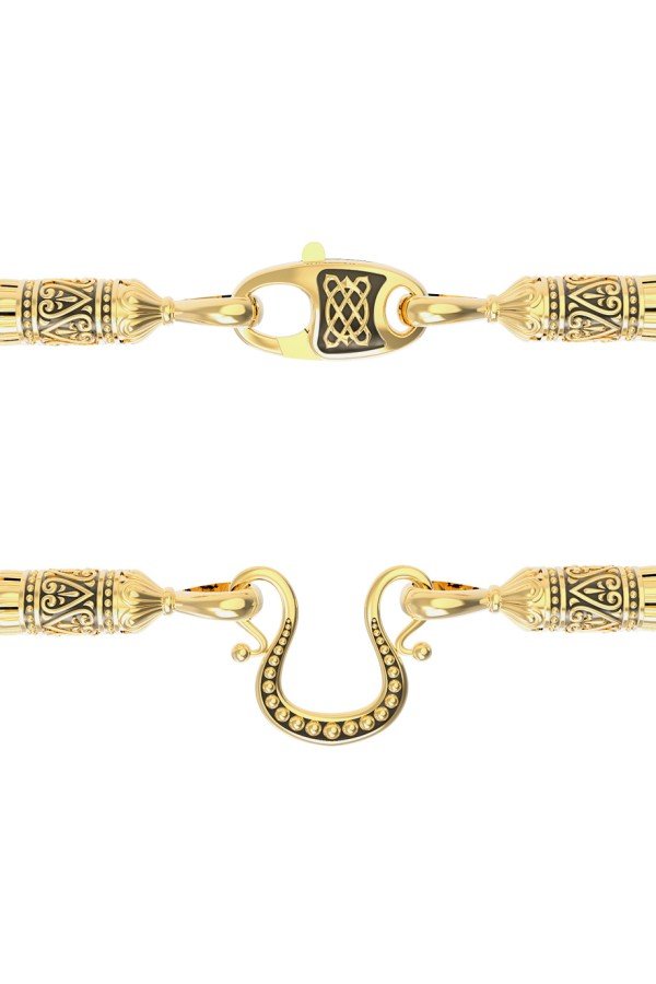 Шнурок шёлковый из лимонного золота c шёлковым шнурком