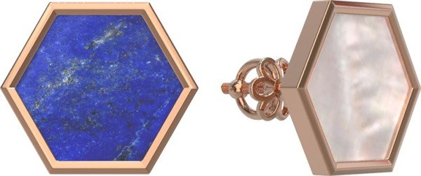 Серьги из золота c лазуритом и перламутром