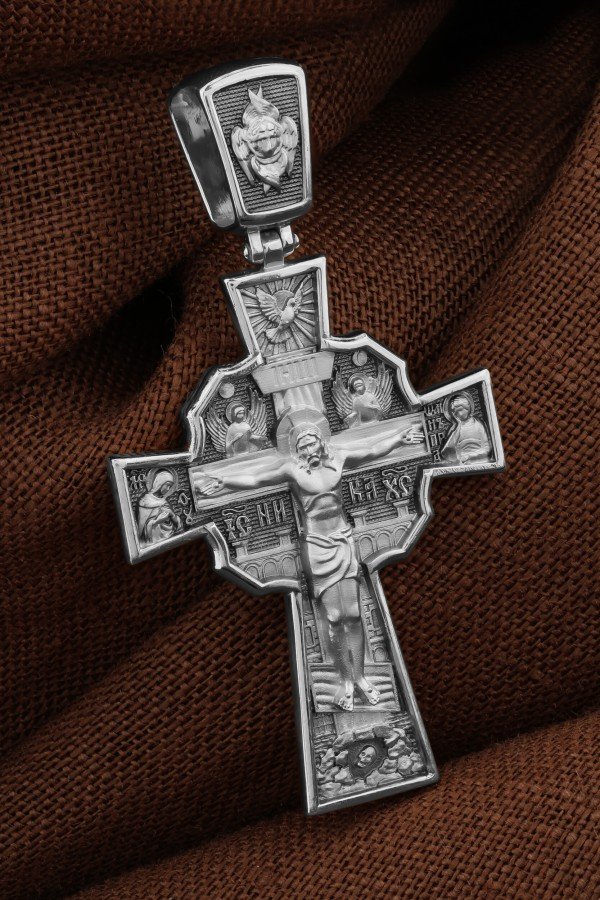 Крест из белого золота 585 пробы