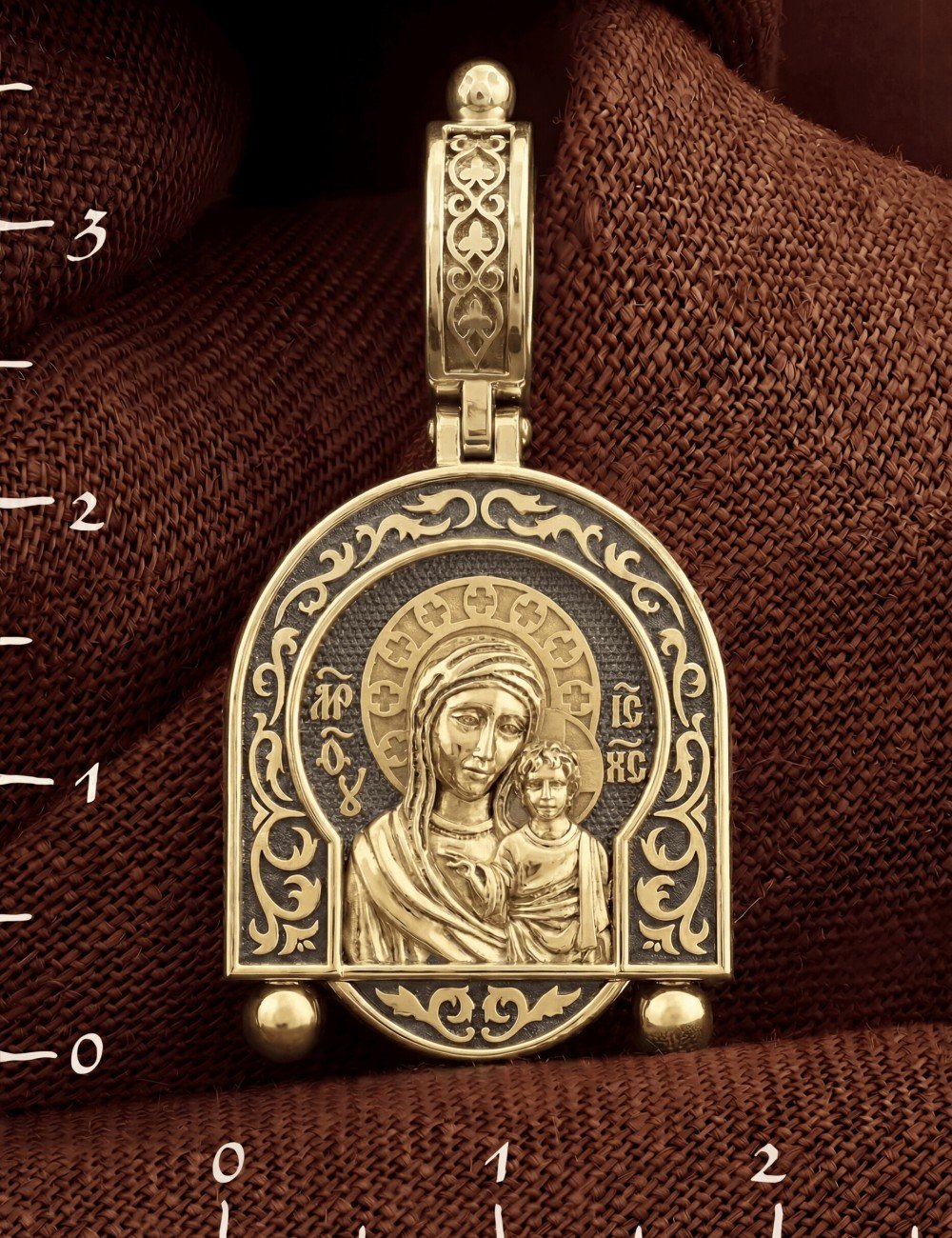 Образок из лимонного золота 585 пробы