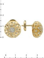 Серьги из лимонного золота 585 пробы c бриллиантами