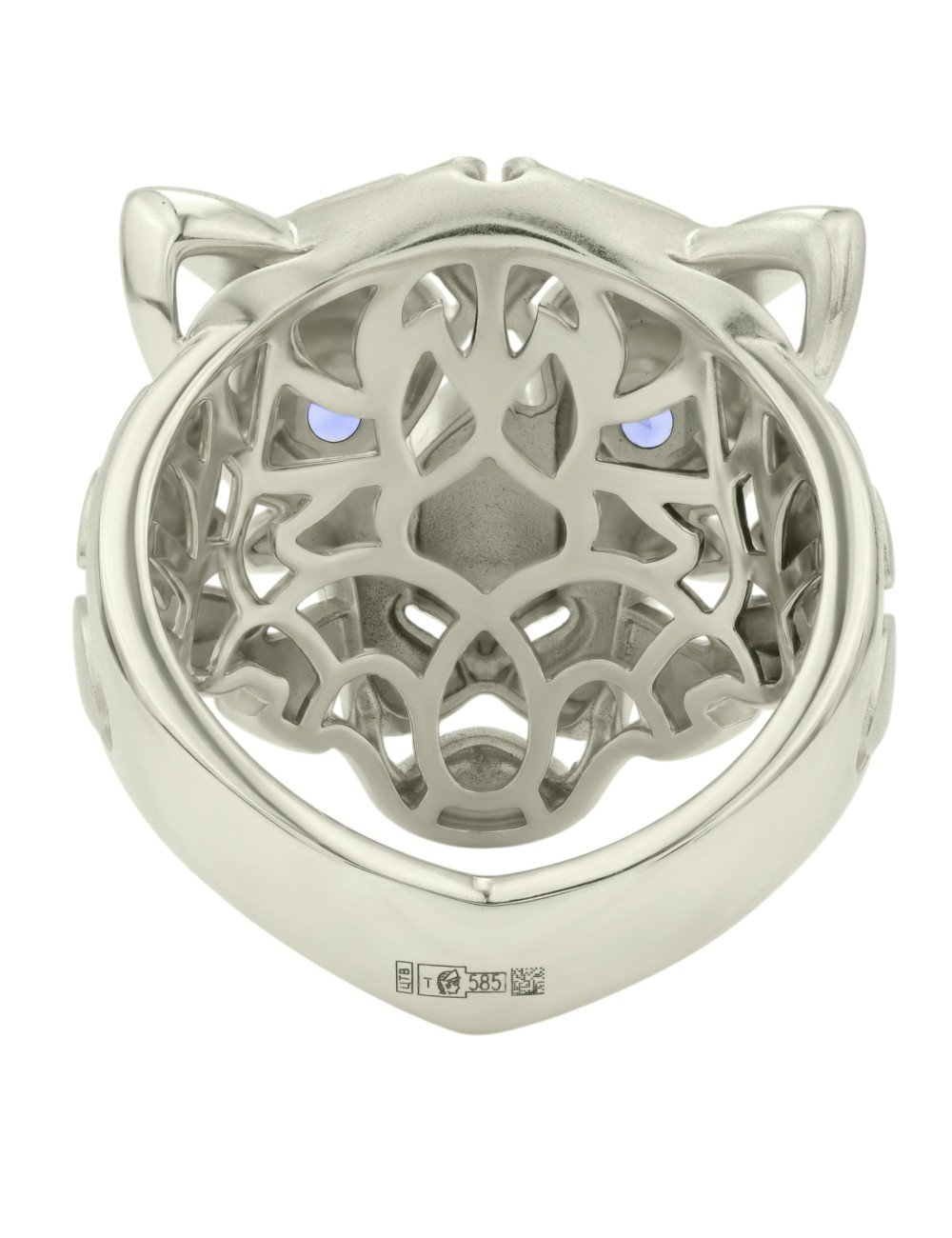 Кольцо из белого золота c сапфиром и рубином