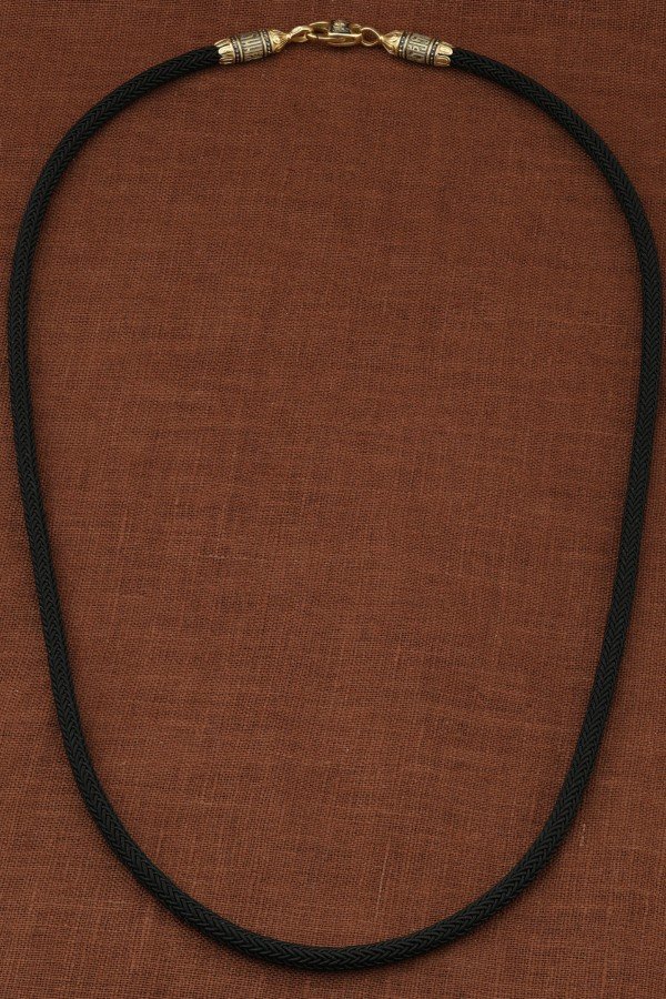 Шнурок шёлковый из лимонного золота c шёлковым шнурком