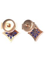 Серьги из золота 585 пробы c бриллиантами и лазуритом
