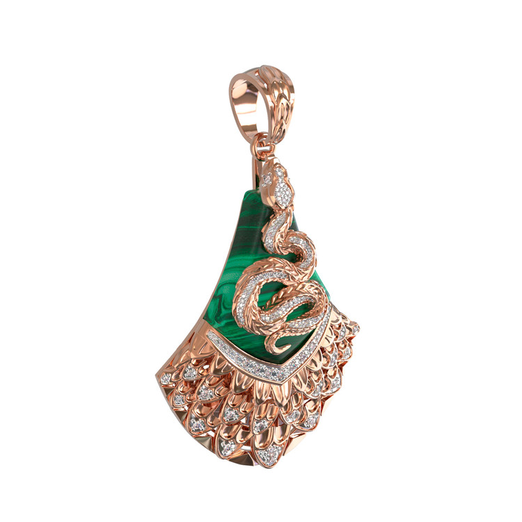 Подвеска из золота c бриллиантами и малахитом
