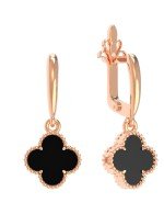 Серьги из золота 585 пробы c ониксом