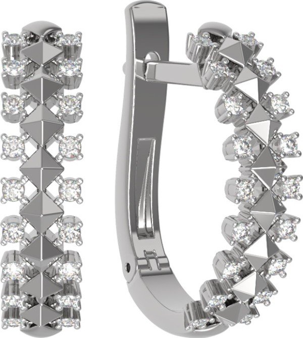 Серьги из белого золота 585 пробы c бриллиантами