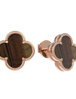 Серьги из золота 585 пробы c тигровым глазом