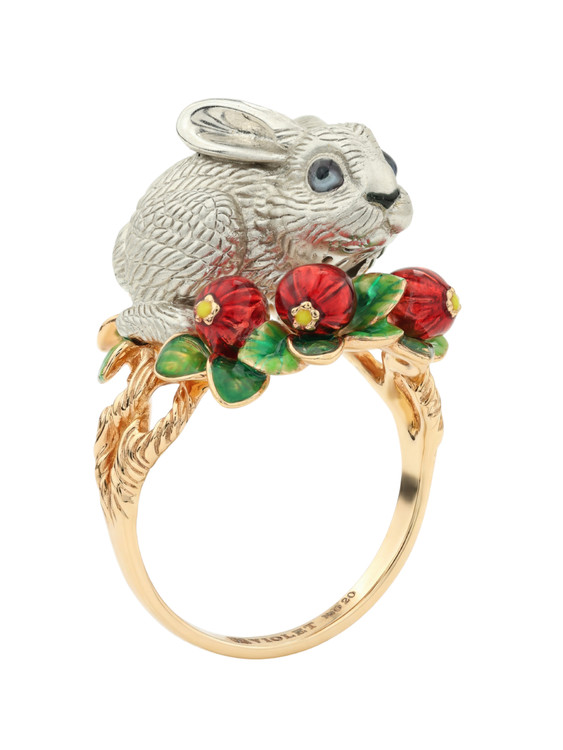 Кольцо из золота c эмалью